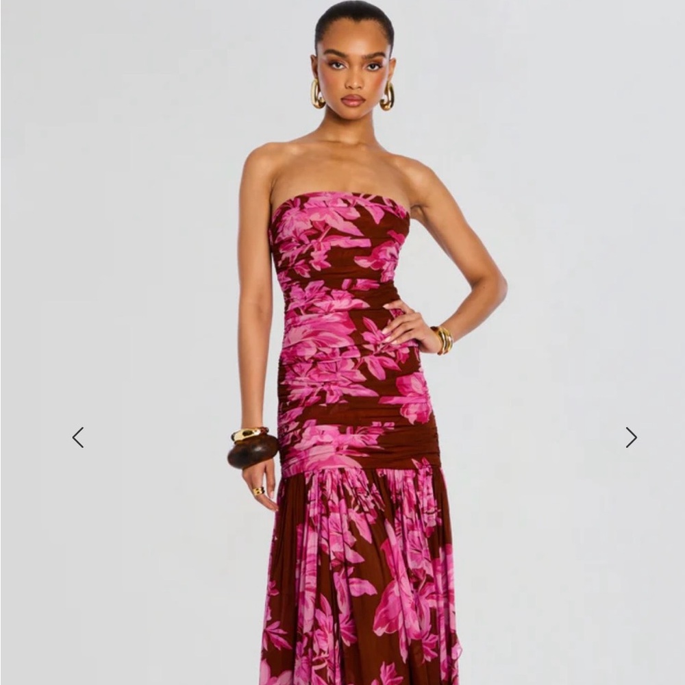 Retrofete Floral Strapless Maxi Dress